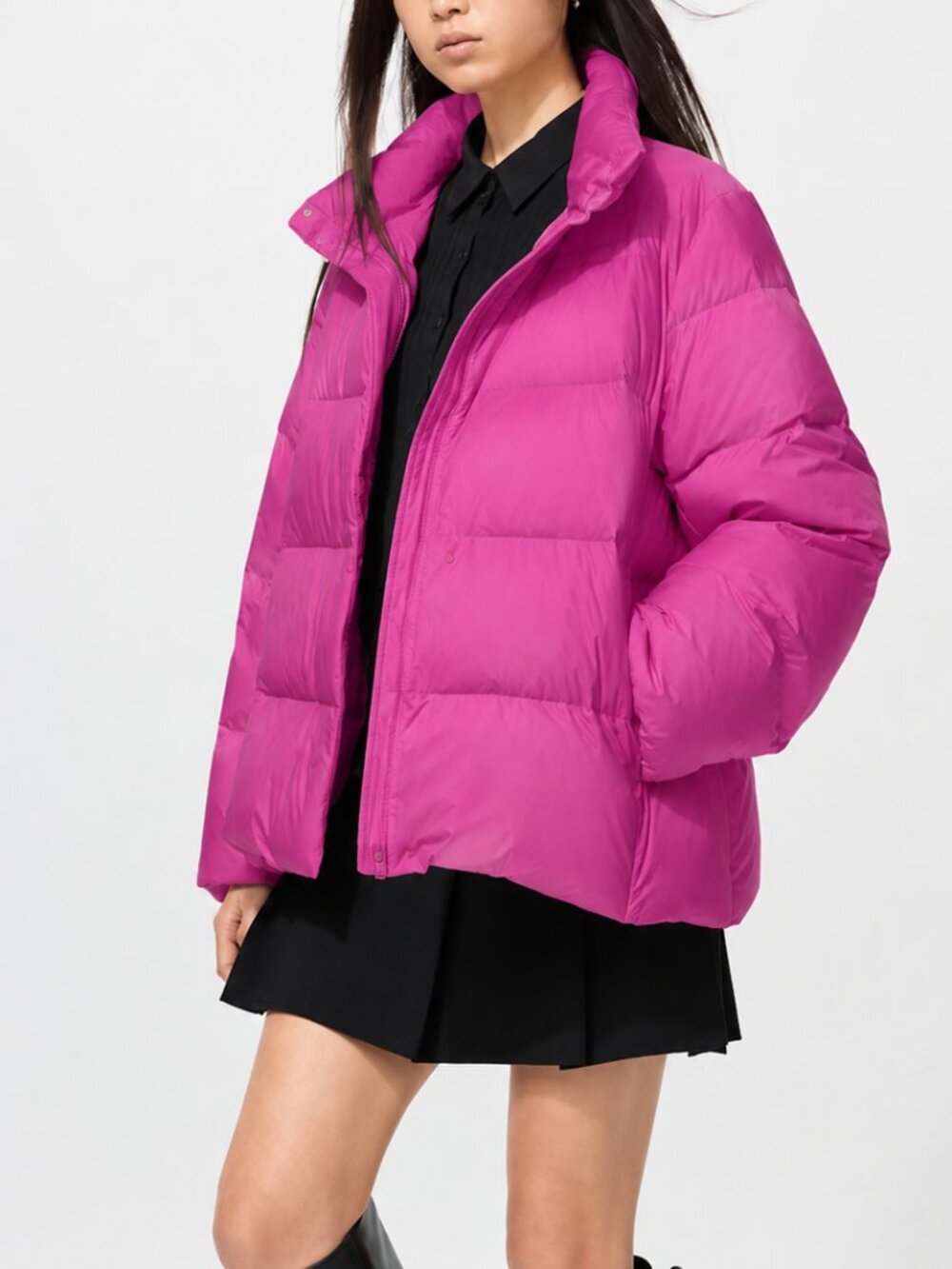 Uniqlo Women's Ultra Light Down Feathers Super Puffer Jacket Magenta Pink XL